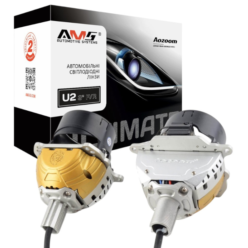 Автомобільні світлодіодні Bi-LED лінзи AMS ULTIMATE U2 58/64W 3.0“ F/R Автомобільні світлодіодні Bi-LED лінзи AMS ULTIMATE U2 58/64W 3.0“ F/R