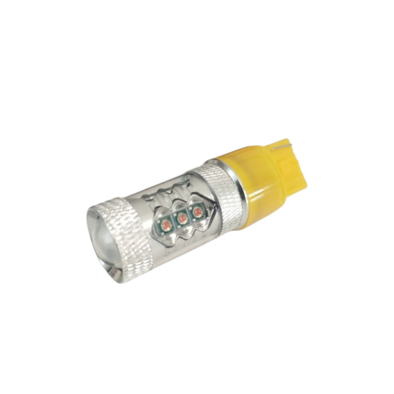 Автолампа LED для жовтих поворотів USA W21W Amber 7440 T20 12В 21Вт бурштиновий