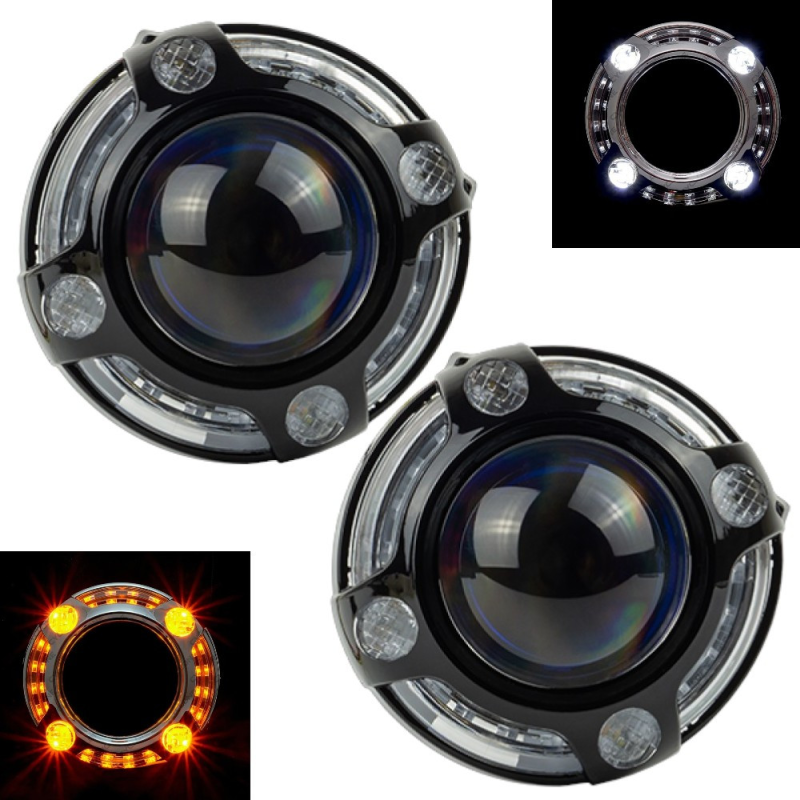 Маски для Bi-LED лінз із ДХО та поворотом чорні (3.0 дюйми) Black Маски для Bi-LED лінз із ДХО та поворотом чорні (3.0 дюйми) Black