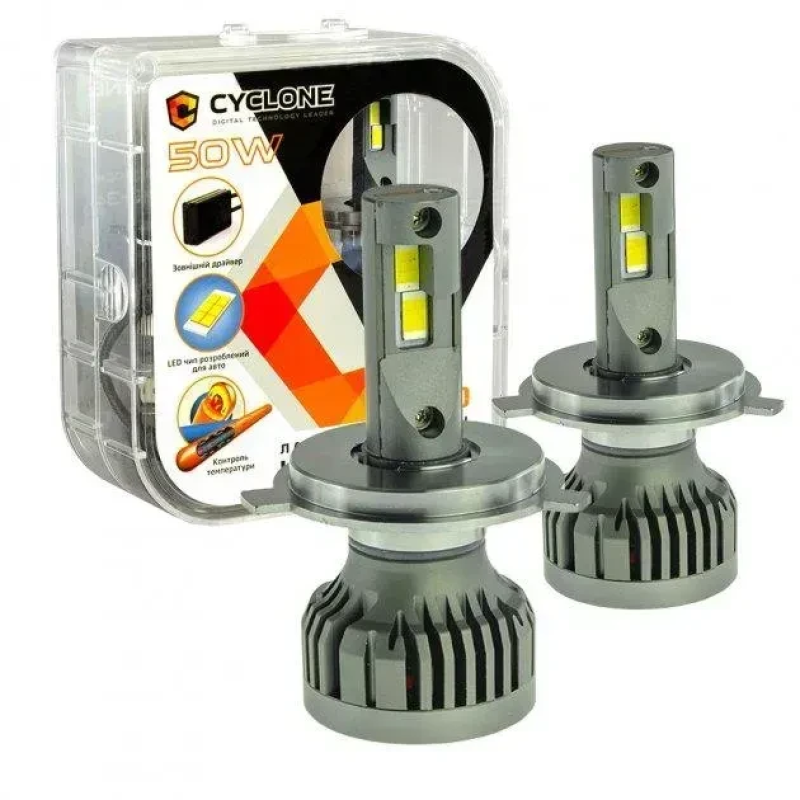 Автолампи Led H4 50W CYCLONE type 34 5500K 10000Lm 9-16V