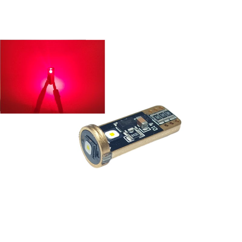 Автолампи LED T10 червона W5W 12V 6000К CANBUS SMD3838 VAG Skoda Volkswagen