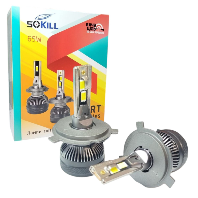 Автолампи Led H4 BRT Sokill 6000K 65W 9-32В 14000Lm Canbus Автолампи Led H4 BRT Sokill 6000K 65W 9-32В 14000Lm Canbus