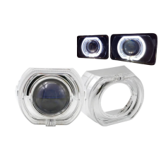Комплект Маски S-46 для Bi-led лінз ДХО(DRL) хром 3.0 дюйми Silver White