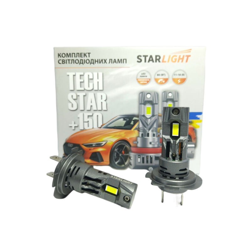 Комплект світлодіодних ламп StarLight TechStar +150% H7/H18 5500K 12V
