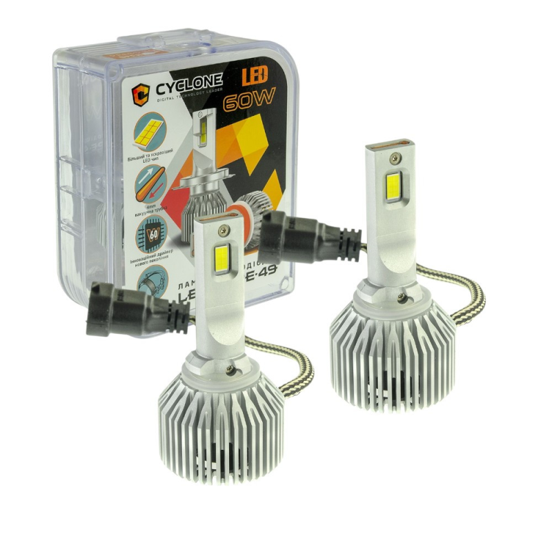 Автолампи Led H27 880 881 CYCLONE 6000K type 49 60W 17500Lm 9-16V