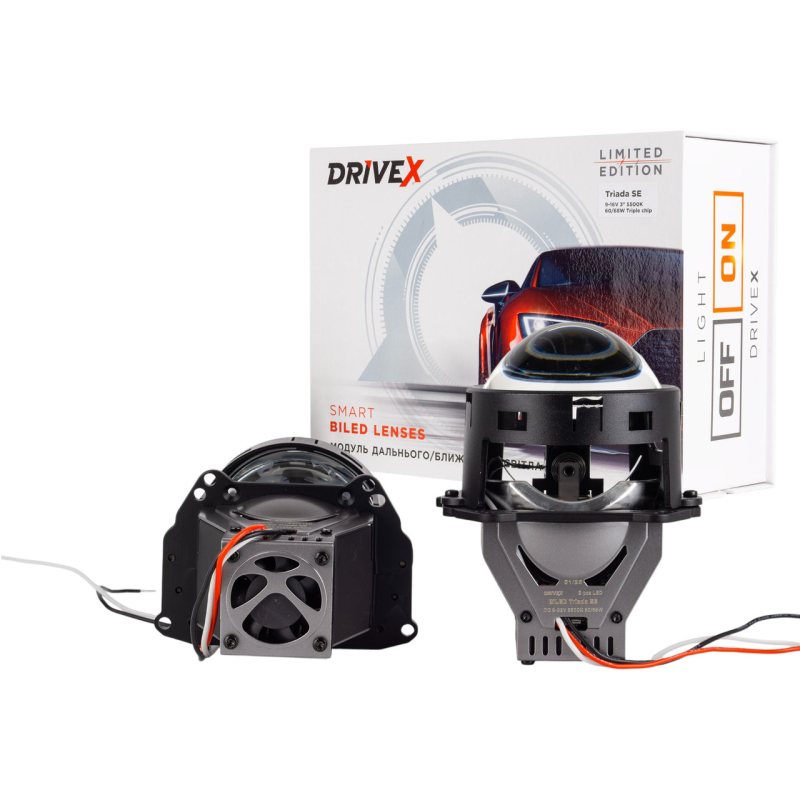 Світлодіодні Bi-LED лінзи Triada SE DriveX (3 чіпи) 3.0“ 5500k 68W 9-32V
