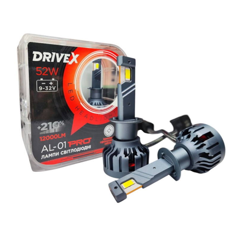 Автолампи Led H1 AL-01 PRO DriveX Canbus 6000K 52W 12000Lm 9-32V Автолампи Led H1 AL-01 PRO DriveX Canbus 6000K 52W 12000Lm 9-32V